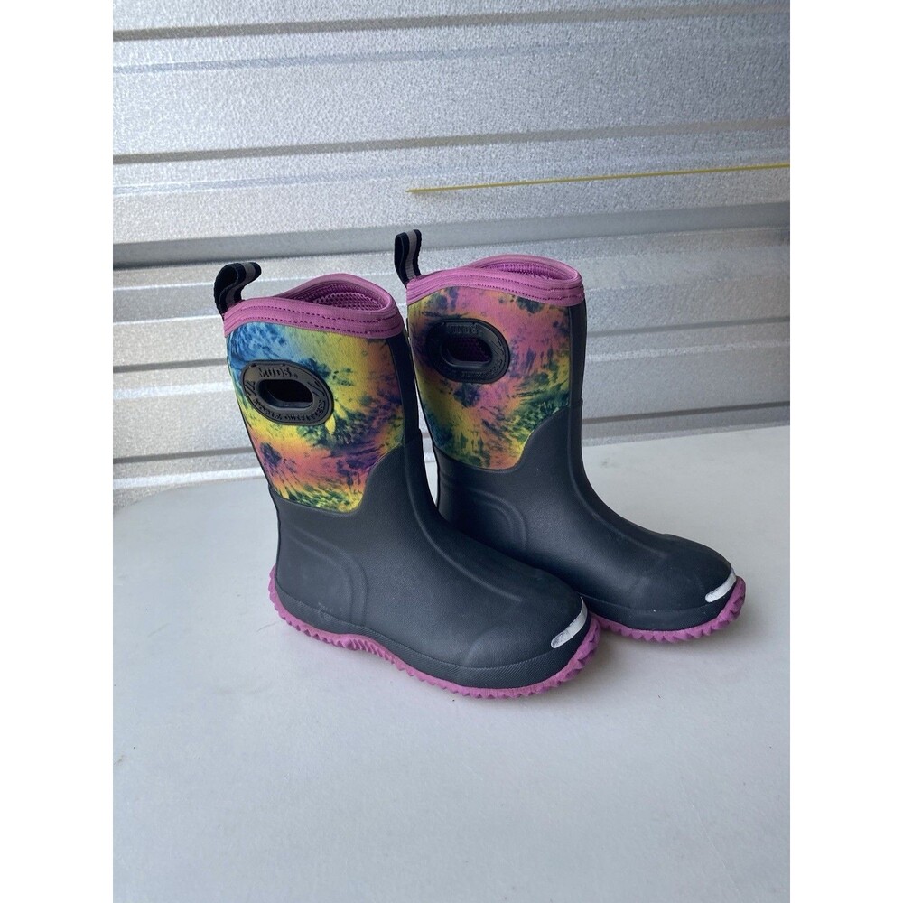 Noble Outfitters MUDS Youth 1 Tie Dye Rubber Neoprene Rain Boots Pink